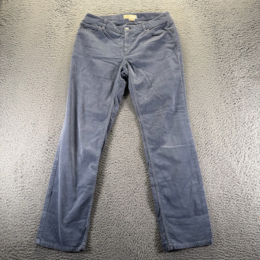 Michael‎ Kors Pant Womens 4 Blue Cotton Corduroy Chino Straight Stretch Preppy